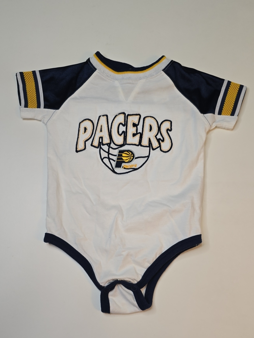 NBA Pacers White, Navy & Yellow Baby Bodysuit